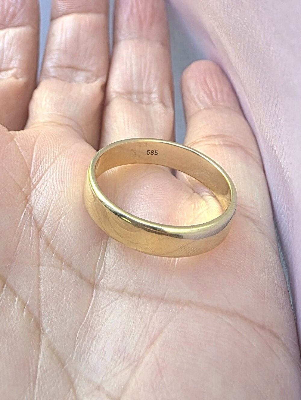 14K Classic Polished Gold Wedding Band Size 11.5 - Picture 5 of 8